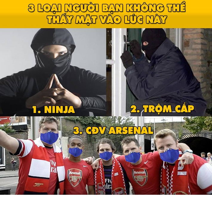 Sau khi thất bị trước Man City, CĐV Arsenal giờ chỉ còn cách bịt khẩu trang khi ra đường nếu không muốn bị "troll".