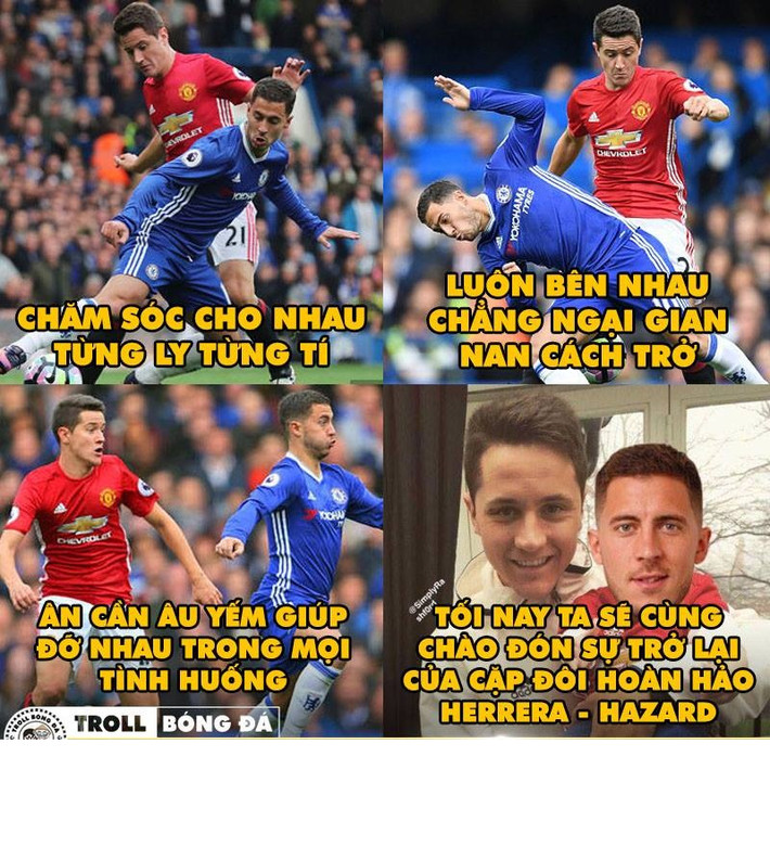 Herrera và Hazard là vị trí được nhiều người chú ý nhất trong cuộc đại chiến giữa Chelsea và M.U.