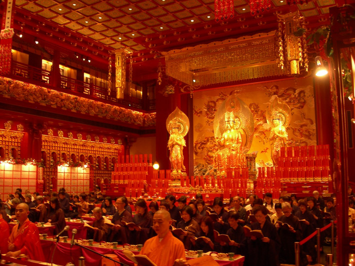 Ngôi chùa là sự kết hợp hoàn hảo giữa phong cách Phật giáo Mandala với kiến trúc thời Đường, Trung Quốc gồm 5 tầng chính và 1 tầng hầm.