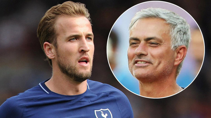 Jose Mourinho đang trở lại theo đuổi Harry Kane, chân sút mà ông đánh giá cao và từng liên hệ mời về M.U từ vài tháng trước. Ảnh: Mirror