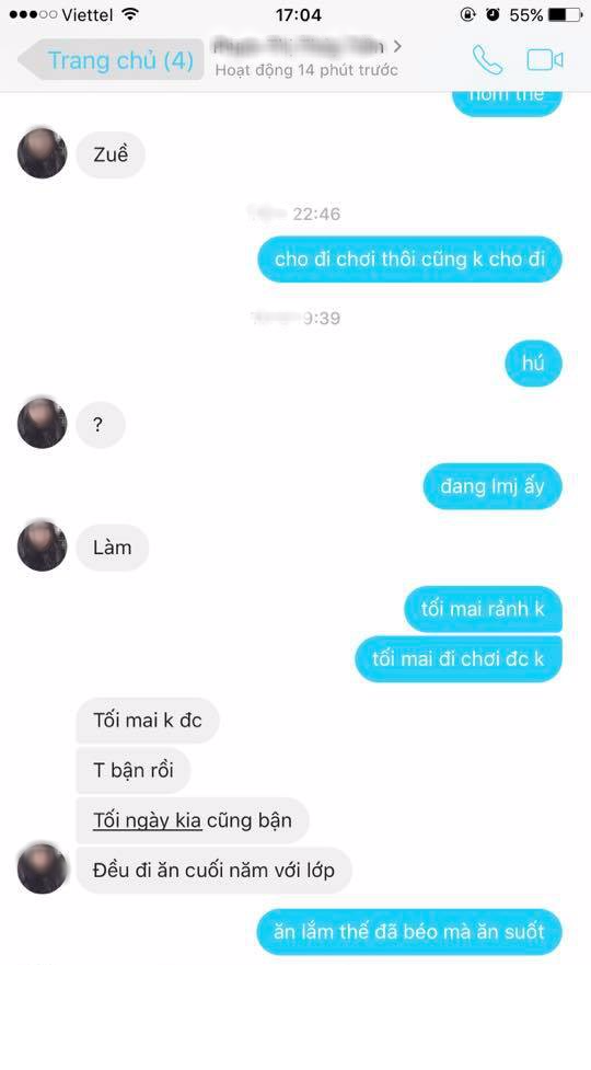 Cũng theo K.L, cô lần mò được những dòng tin nhắn trên khi vô tình dò được mật khẩu Facebook của người yêu mình và thực sự không khỏi bàng hoàng khi phát hiện anh chàng "đào hoa" này đang ngấm ngầm "thả thính" với khoảng 30 em khác trong khoảng thời gian yêu cô.