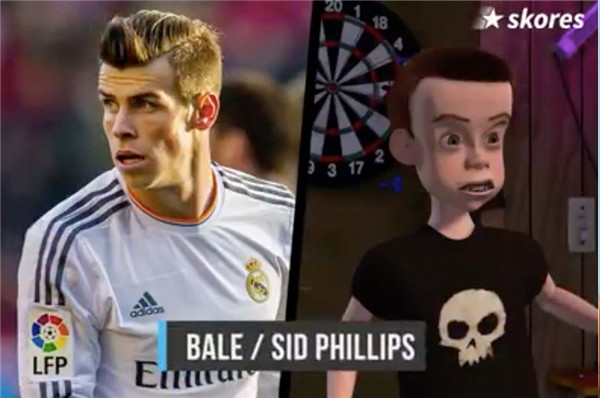 Gareth Bale thì lại giống như Sid Phippips trong bộ phim Toy story.