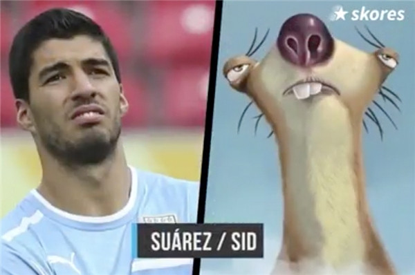 Cặp răng thỏ của ngôi sao bóng đá Luis Suarez có lẽ chính là nguồn cảm hứng để các nhà làm phim “kỷ băng hà” vẽ ra nhân vật Sid.