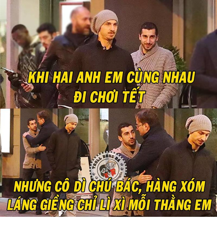 Khi Mkhitaryan và Ibrahimovic đi chơi Tết.