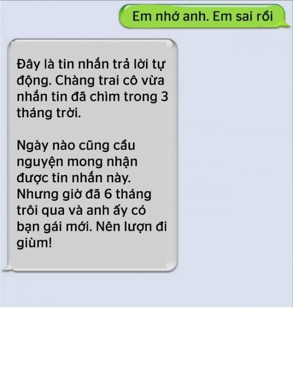 Cái kết đắng của việc nhắn tin với người yêu cũ.