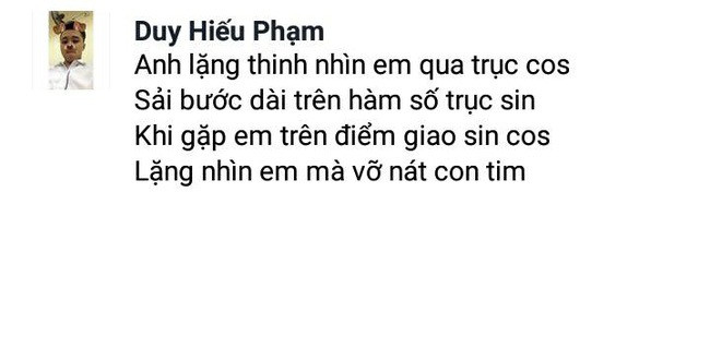 Tuy nhiên, để làm giảm sự khô khan và nhàm chán của những công thức của hai môn Toán và Lý, nhiều cư dân mạng đã cất công phổ thơ vào những công thức.