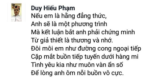 Hằng đẳng thức, phương trình, từ giả thiết đến chứng minh của môn Toán đều được cư dân mạng lấy làm nguồn cảm hứng để phổ thơ.