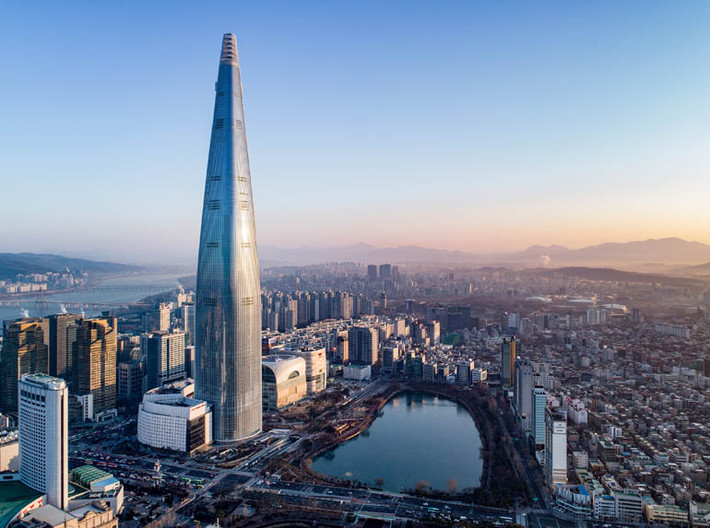 Tọa lạc tại thủ đô Seoul, Lotte World Tower là tòa nhà chọc trời cao nhất tại Hàn Quốc. Ảnh: Perspective.