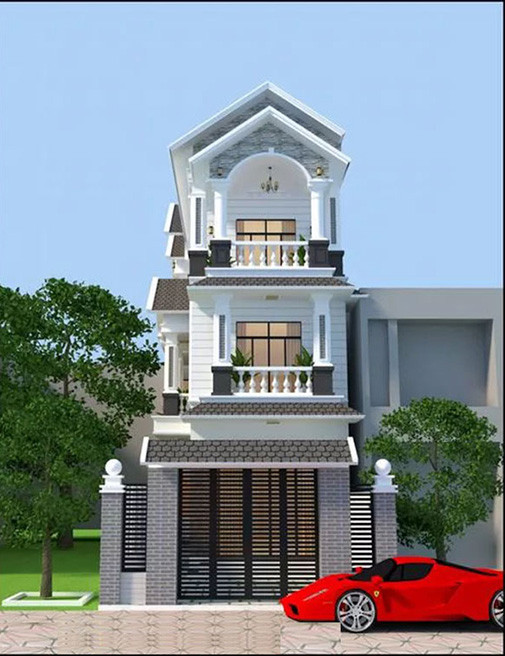 Mẫu nhà ống 3 tầng kiểu thái nhỏ gọn được dự đoán sẽ lên ngôi trong năm 2020. Ảnh: Tocdepvn.