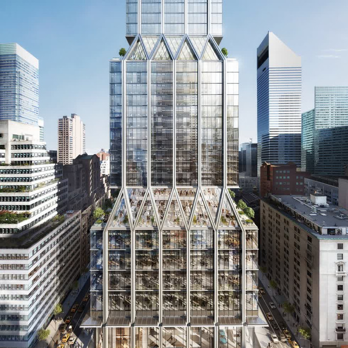 Tòa nhà 425 Park Avenue (Mỹ) được cho là sẽ "thiết lập các tiêu chuẩn mới cho thiết kế nơi làm việc". Tòa tháp văn phòng cao 41 tầng sẽ có cấu trúc bên ngoài tạo ra nội thất không có cột và kết hợp với các sân thượng được trồng hai chiều cao.