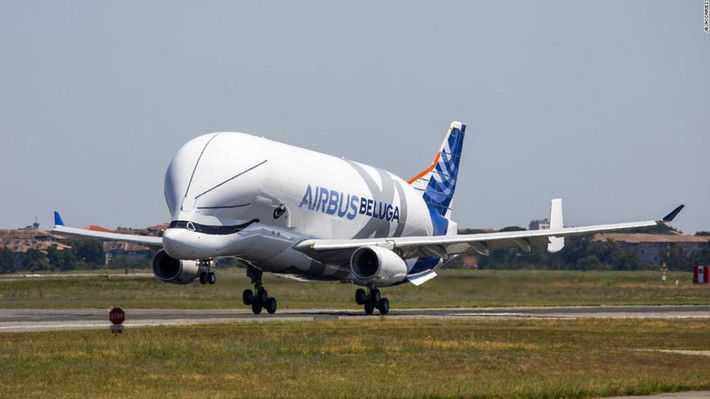 Được phát triển dựa trên mẫu máy bay Airbus A330-743L, Beluga XL có chiều dài 63,1 m, tức dài hơn 6 m và rộng hơn 1 m so với mẫu Beluga. Ảnh: Nypost.