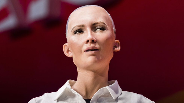 Ngày 25/10/2017, Robot Sophia được công nhận là robot đầu tiên trong lịch sử có đầy đủ quyền công dân tại Ả-rập Saudi. Ảnh: Vh1.