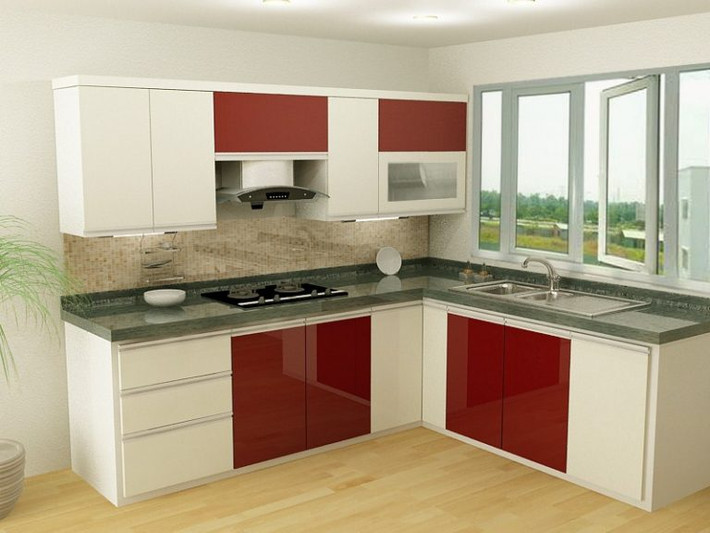 Mẫu thiết kế phòng bếp quen thuộc trong các gia đình Việt với bố cục đơn giản, tiện lợi nhưng vẫn đầy đủ công năng. Ảnh: Nhadepsang.