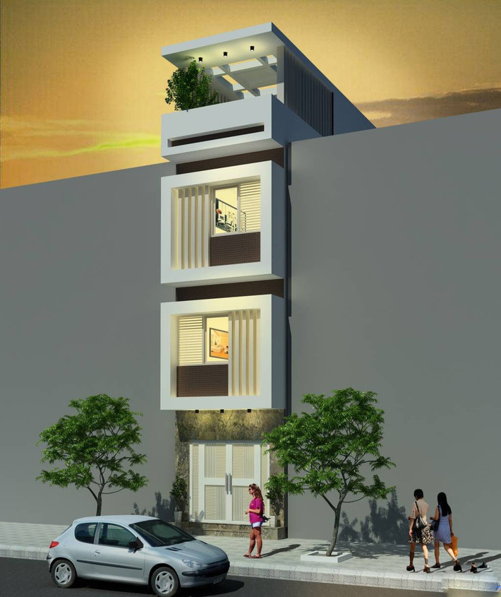 Nhà phố sử dụng hình khối đơn giản nhưng vẫn tạo ra nét đẹp đầy cuốn hút. Ảnh: Arcviet.