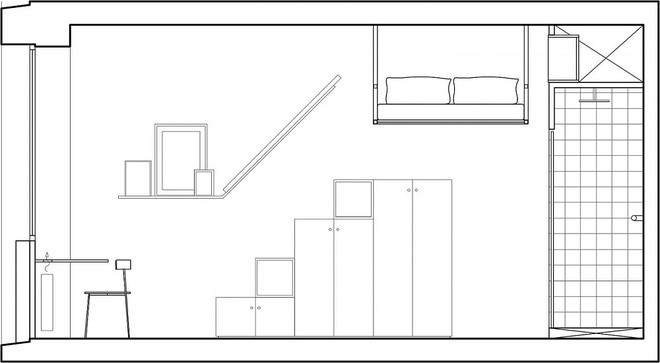 Bản vẽ thiết kế căn hộ. Nguồn ảnh: Decoist.