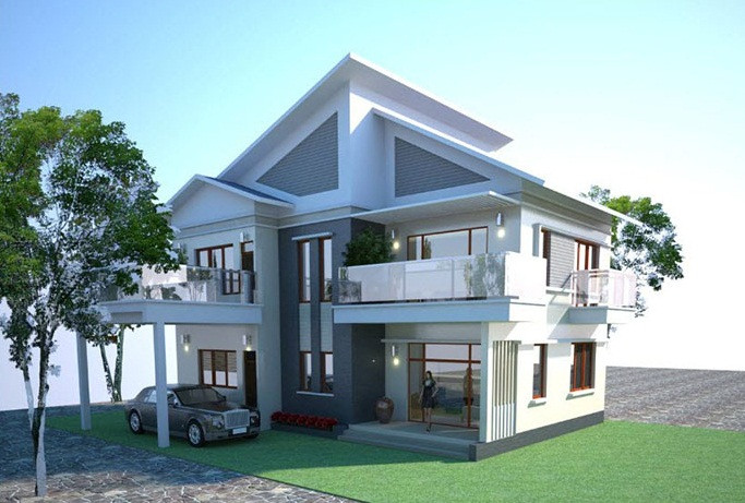 Nhà 2 tầng với thiết kế không gian mở. Ảnh: Thanglongarc.