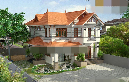 Ngôi nhà ấn tượng với non bộ, suối nước, cây cỏ, hoa lá, những viên đá xếp chồng tạo nên ngoại cảnh sinh động, đẹp mắt ở kiến trúc bên ngoài. Ảnh: Betaviet.