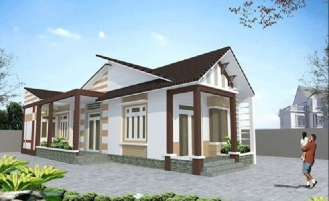 Mẫu nhà cấp 4 thiết kế sang trọng trên khu đất 4x20m. Ảnh: Thietkexaydungbietthu.