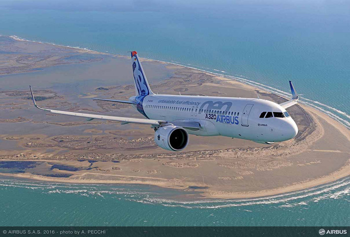 Airbus A320 là dòng máy bay vận tải hành khách thương mại tầm ngắn đến tầm trung. Các phiên bản của dòng máy bay này gồm có A318, A319, A320, và A321. Ảnh: Airbus.