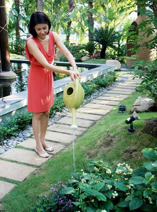 Thành công trong lĩnh vực kinh doanh, Hà Kiều Anh (hoa hậu Việt Nam năm 1992) nổi lên như một nữ đại gia tài sắc vẹn toàn của showbiz Việt. Cô sở hữu biệt thự vườn đáng mơ ước ở quận 2, TP HCM.
