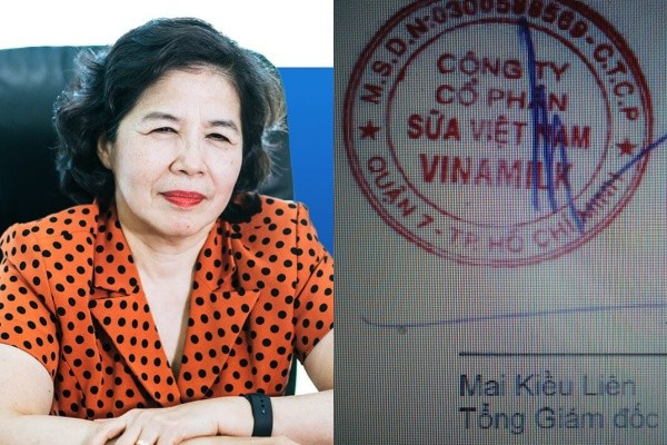 Chữ ký của Tổng Giám đốc Vinamilk có đường nét thanh mảnh, ngắn gọn. Ảnh: Internet