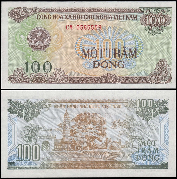 Mặc dù chưa được coi là tiền cổ song tờ tiền 100 đồng 1991 gắn liền với kỉ niệm của nhiều người đặc biệt là thế hệ 7x và 8x. Ảnh: Internet