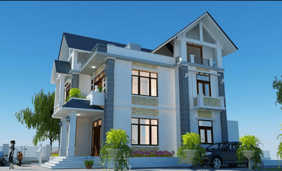 Biệt thự 2 tầng 80m2 có thể bố trí công năng của các phòng khá linh hoạt, có sự tách biệt các không gian với nhau. Ảnh: Wedo.