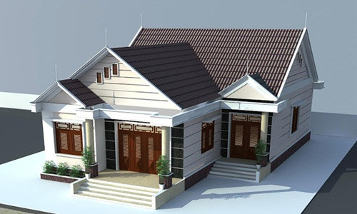 Những đường nét vuông vắn kết hợp trụ cột tròn mang đến cái nhìn mới lạ cho biệt thự. Ảnh: Holcim.