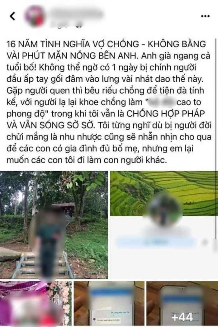Mới đây, cư dân mạng lại xôn xao trước câu chuyện ngoại tình của cặp đôi nhân tình. Người chồng phát hiện ra sự việc đã đăng tải lên facebook tố giác vợ.