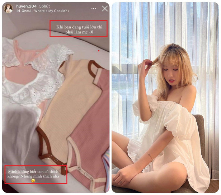 Mới đây, hot TikToker Huyền 2k4 bất ngờ đăng tải story với các bộ quần áo cho em bé.