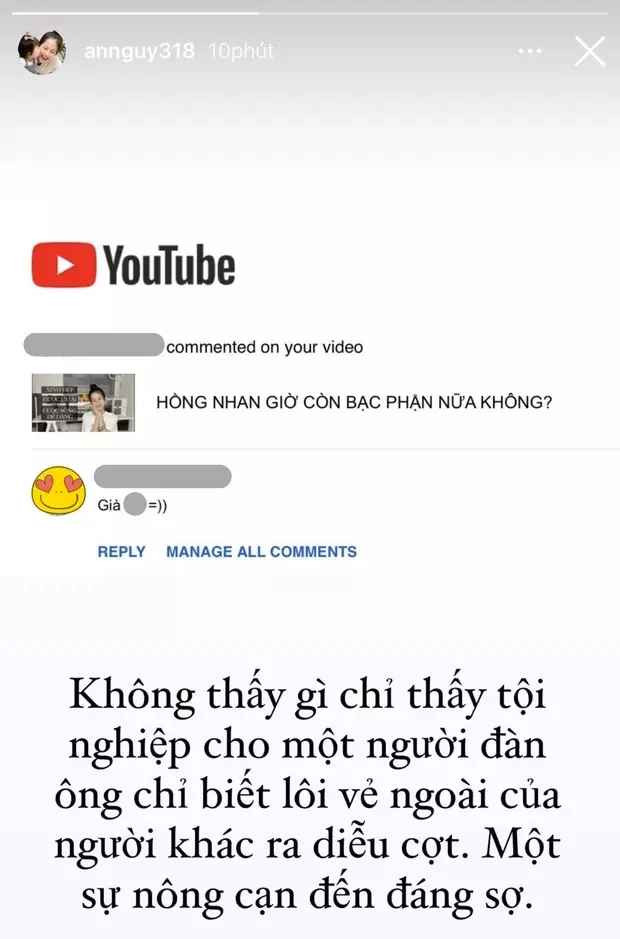 Mới nhất, nữ vlogger đã đăng tải 1 đoạn clip có chủ đề "Hồng nhan giờ còn bạc phận nữa không?" và được nhiều người chú ý.