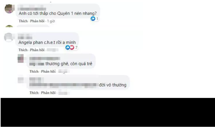 Theo thông tin từ một số bạn bè, Angela Phan qua đời vì tai nạn giao thông tại TP. HCM. Sau đó, gia đình đã từ Đắk Lắk ra đón tình cũ Minh Nhựa về quê nhà an táng.