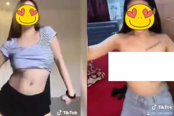 Trước trào lưu vén áo lắc hông, trên các kênh TikTok không ít bạn trẻ còn "lăng xê" cho một trend phản cảm khác đó là khoe vòng 1 nở nang.