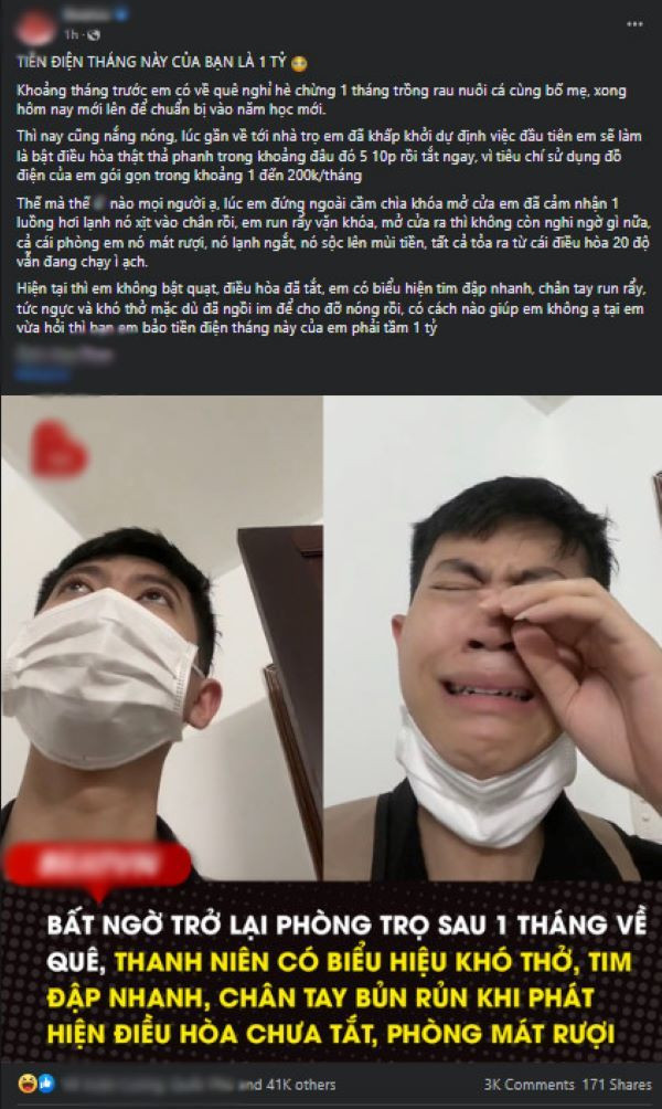Mới đây, một bài đăng chia sẻ lời tâm sự của sinh viên về nhà nghỉ hè, khi trở lại phòng trọ liền rơi vào khủng hoảng tinh thần vì gặp phải tình huống dở khóc dở cười đang nhận được lượng tương tác khủng.