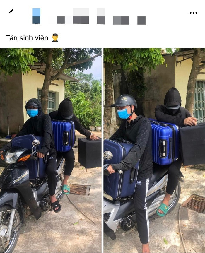 Nhìn vào chiếc xe máy ngập đồ đạc, nhiều người phải thốt lên đúng là chỉ có “tân sinh viên mới hiểu cảm giác này”.