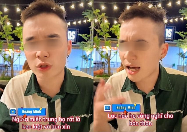 Cụ thể, hot TikToker H.M cho rằng người miền Trung có tính cách bủn xỉn, keo kiệt, không có tinh thần xây dựng đóng góp cho đất nước.