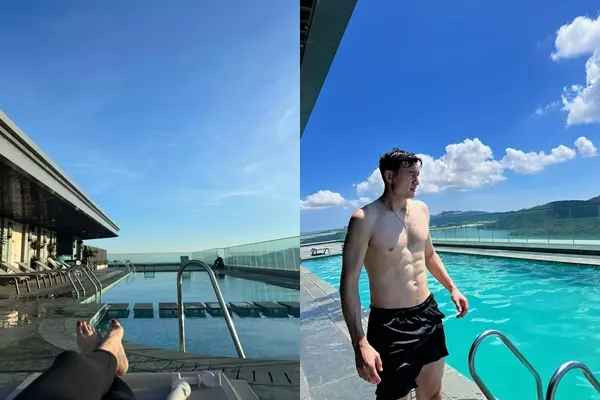 Theo đó, trên Facebook cá nhân nữ PT cũng đăng hình ảnh và clip check-in tại hồ bơi có hậu cảnh y hệt trong ảnh Đặng Văn Lâm chia sẻ.