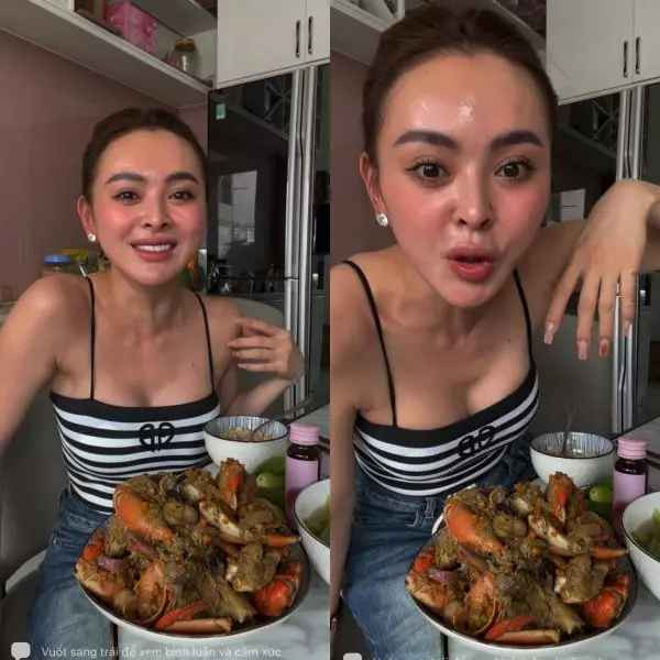 Cụ thể, cách đây không lâu Trang Nemo khiến dân mạng "ngỡ ngàng, ngã ngửa" khi đang livestream với làn da trắng mịn, căng bóng thì gương mặt bất ngờ tối sầm lại, lộ nhiều khuyết điểm.