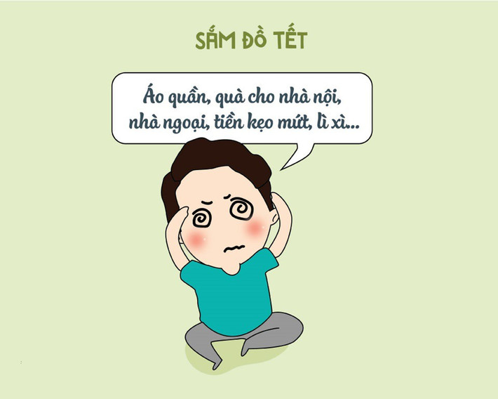Tết đến đồng nghĩa với đủ thứ khoản phải chi tiêu, từ mua sắm Tết tới quà cáp cho hai bên gia đình nội, ngoại. Với đồng thường ít ỏi, việc giải ngân sao cho hợp lý cũng khiến người lao động phải "đau não".