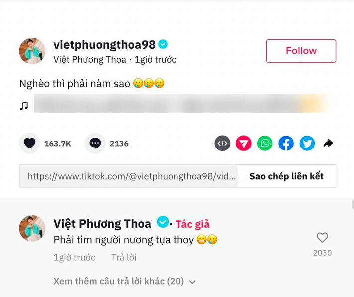 Điều này lại một lần nữa chứng minh cho tình trạng độc thân của Việt Phương Thoa ở hiện tại.
