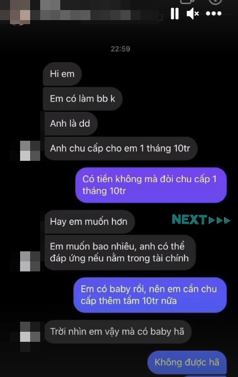 Trước lời mời bước vào một “mối quan hệ kín”, Đoan Minh đã thẳng thắn đáp trả: “Trước khi anh kêu em làm sugar baby. Anh phải hỏi ý kiến nhà em đấy. Chứ không nhà em nói cái anh này kì ghê. Đâu phải muốn bắt là bắt về được đâu anh. Ai cho tự tiện bắt mà bắt. Kì ghê”.