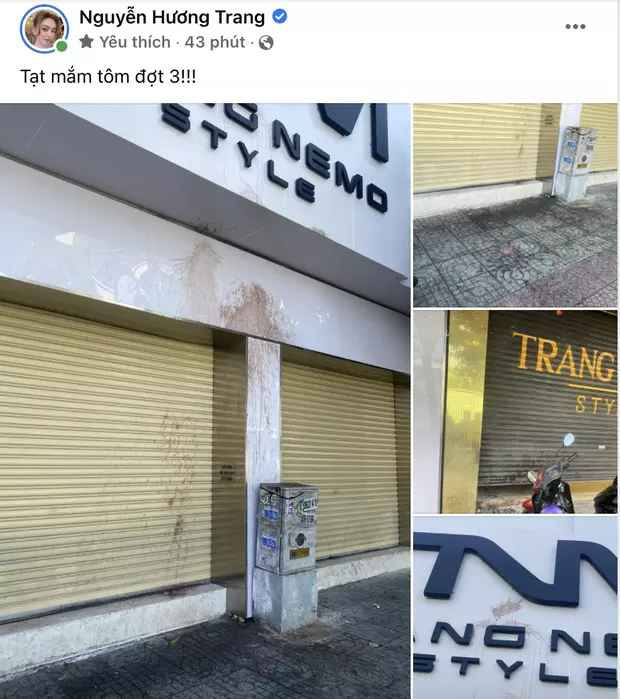 Sau một thời gian ồn ào, tưởng chừng thị phi đã lắng xuống với Trang Nemo nhưng không, mới đây cô cho biết shop của mình đã bị tạt mắm tôm lần thứ 3.