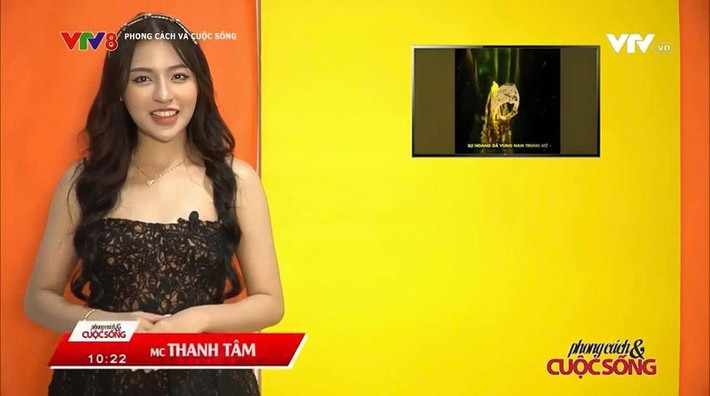 Trên truyền hình, Thanh Tâm diện chiếc váy đen 2 dây, trang điểm nhẹ nhàng, đứng dẫn chương trình. Đặc biệt, cô nàng không bị "dìm hàng" như trước nữa. Cô xuất hiện với gương mặt tươi tắn, dù thân hình có chút đẫy đà.