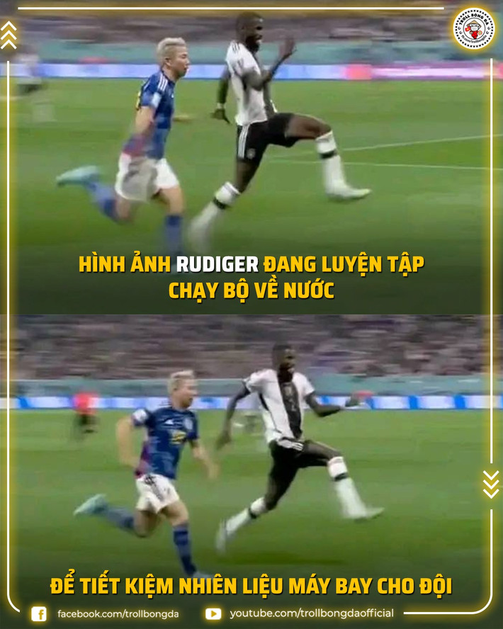 Từ dáng chạy của Rudiger, nhiều người tưởng tượng ra viễn cảnh tương lai của đội tuyển Đức sau vòng bảng World Cup 2022.