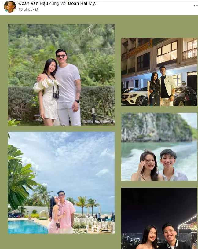 Cách đây ít ngày, Đoàn Văn Hậu lần đầu xác nhận yêu Doãn Hải My. Theo đó trên cả Facebook lẫn Instagram, anh đăng tải loạt hình tình tứ bên bạn gái.