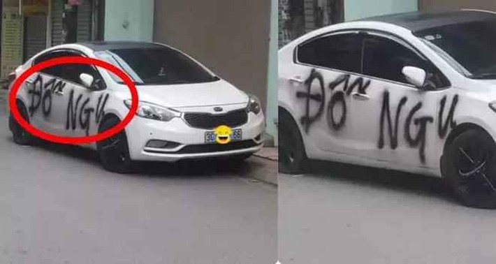 Đã bị làm bẩn xe lại còn ngậm ngùi ăn chửi vì đỗ xe không đúng quy định.