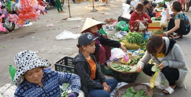 Có nguồn gốc từ thời nhà Tây Sơn dựng cờ khởi nghĩa, phiên chợ Gò chỉ họp duy nhất vào ngày mùng 1 Tết ở thị trấn Tuy Phước (Bình Định). Ảnh: TTXVN
