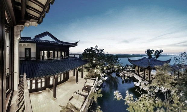 Những mái nhà "bị lật" cong vút đậm chất kiến trúc Tô Châu.