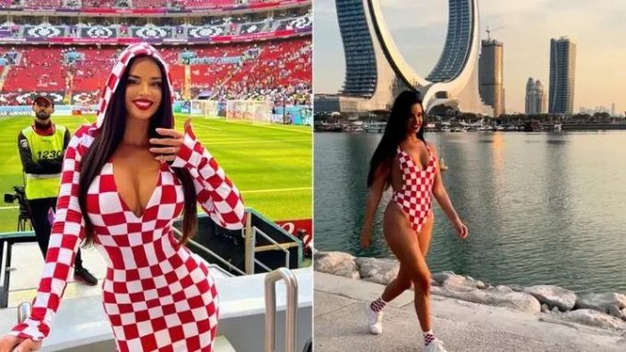 Cựu hoa hậu kiêm người mẫu Croatia Ivana Knoll trở nên nổi tiếng nhờ ăn mặc táo bạo ở Qatar và đang có hàng nghìn người hâm mộ tại nước chủ nhà World Cup 2022.