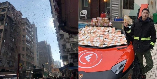 Năm 2019, cư dân ở một trong những khu dân cư nghèo nhất quận Sham Shui Po (Hồng Kông) náo loạn khi thấy một đại gia cưỡi siêu xe Lamborghini chở tiền trên phố. Ảnh: KoreaTimes